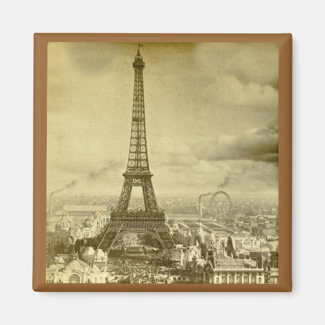 Imán Viñeta Torre Eifel París Francia 1889 (Frente)