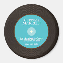 Vinil Record Wedding Save the Date