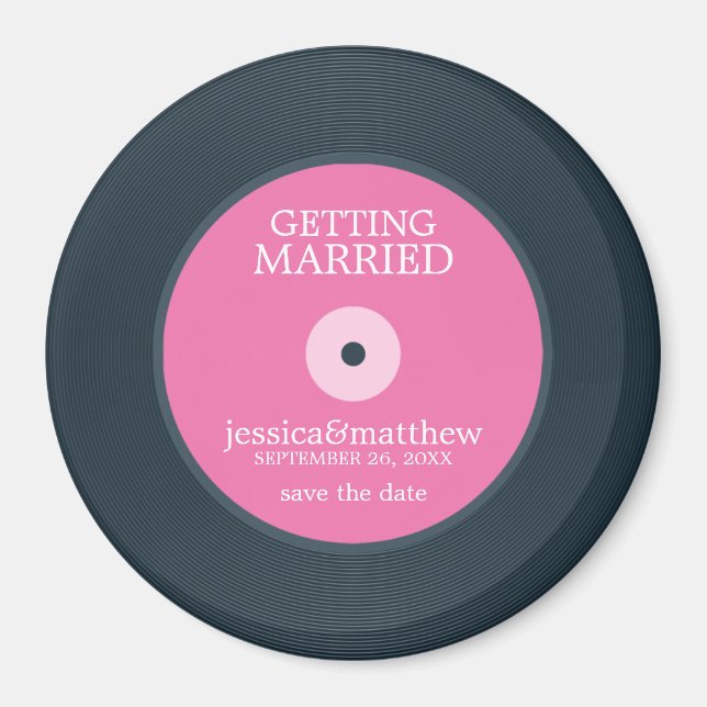 Imán Vinil Record Wedding Save the Date (Frente)
