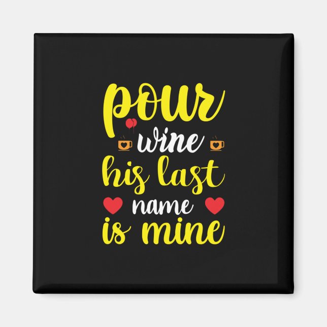 Imán Vino de Boda Su Apellido Es Mío (Frente)