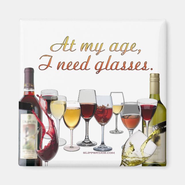 Imán Vino de SlipperyJoe's Wine Glasses vino fermentado (Frente)