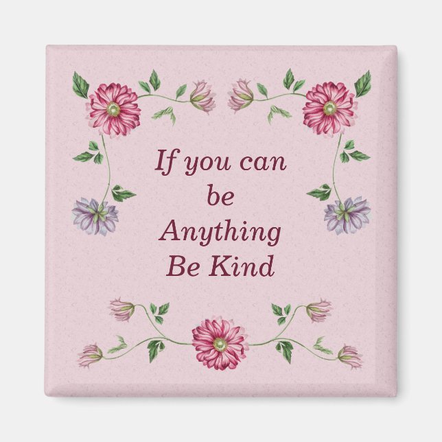 Imán Vino floral rosa y púrpura (Frente)