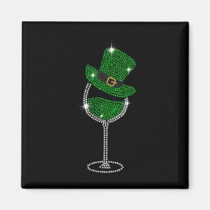 Imán Vino trébol Gles bebiendo día de San Patricio irla
