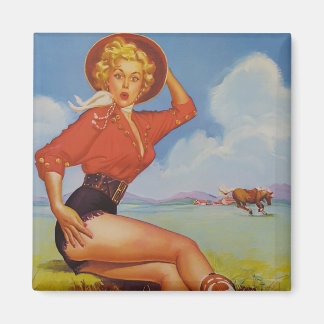 Imán Vino Vintage Pin up