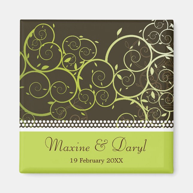 Imán Vinos Verdes De Primavera Espiral Ornamental Salva (Frente)