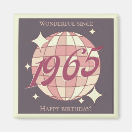 Imán Vintage 1965 60 cumpleaños retro púrpura