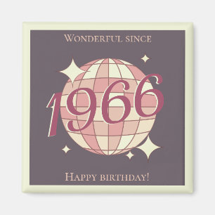 Imán Vintage 1966 60 cumpleaños retro púrpura