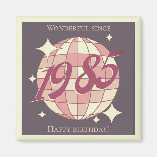 Imán Vintage 1985 39º cumpleaños retro púrpura