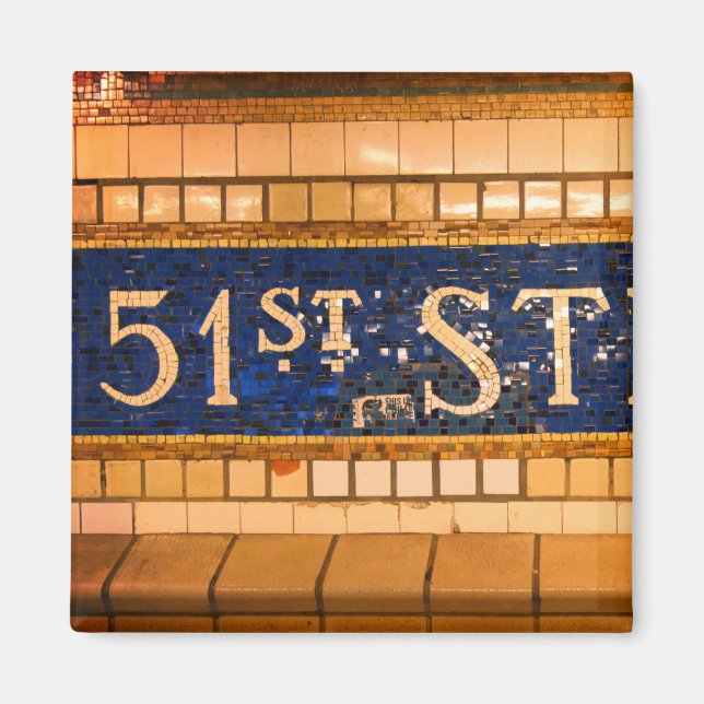 Imán Vintage 51st Street, Manhattan, Nueva York (Frente)