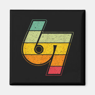 Imán Vintage 6 7 Meme Seis Siete Logo Namaste Divertido