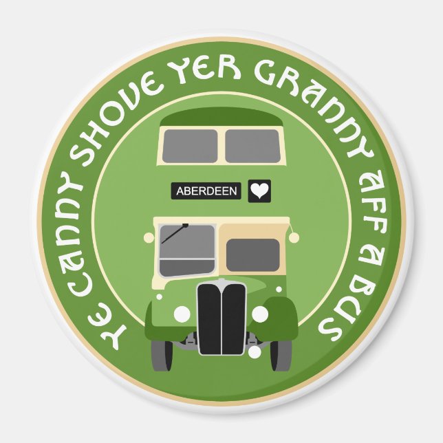 Imán Vintage Aberdeen bus de dos pisos Magnet (Frente)