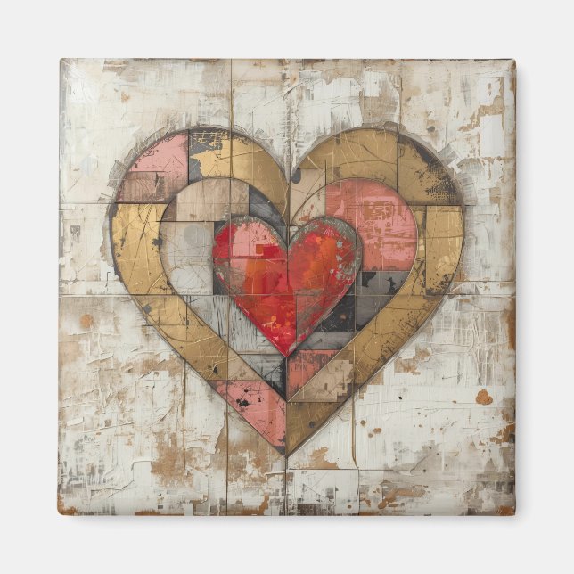Imán Vintage Abstract Hearts - Magnet (Frente)