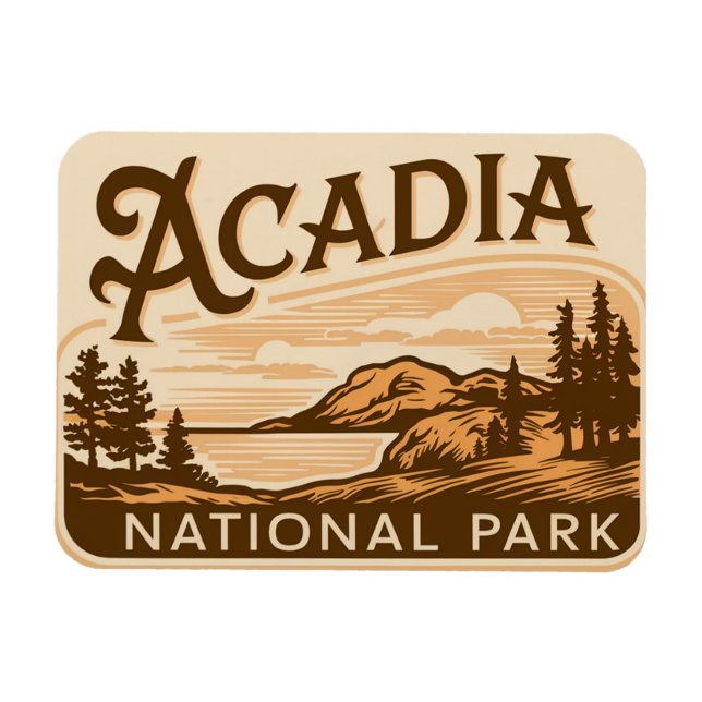 Imán Vintage Acadia National Park Bar Harbour (Horizontal)