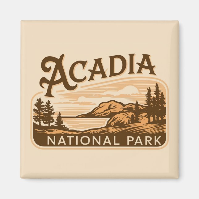 Imán Vintage Acadia National Park Bar Harbour (Frente)