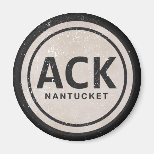 Imán Vintage ACK Nantucket MAMÁES Massachusetts Beach T (Frente)