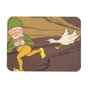 Imán Vintage Aesop Fable Goose que puso el huevo dorado