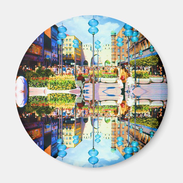 Imán Vintage Alemania Munich Towngate Karistor (Frente)