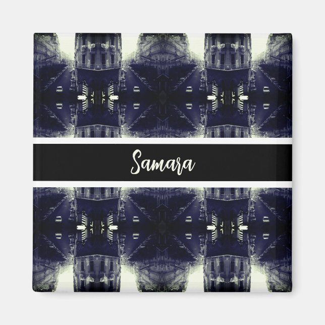 Imán Vintage Algeria Algiers cars building (Frente)