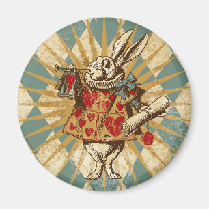 Imán Vintage Alice White Rabbit