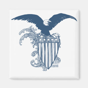 Imán Vintage American Bald Eagle Stars Stripes Shield
