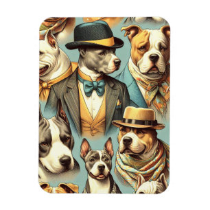 Imán Vintage American Pit Bull Terrier Ilustracion