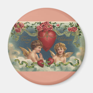 Imán Vintage ángeles El día de San Valentín victorianos