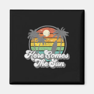 Imán Vintage Aquí viene el sol playa surf retro 70s