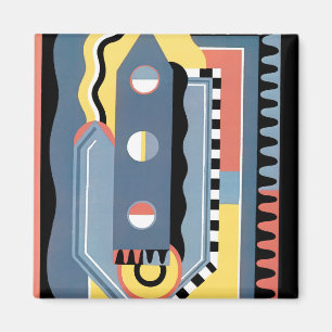 Imán Vintage Art Deco Pochoir Jazz Patrones Geométricos