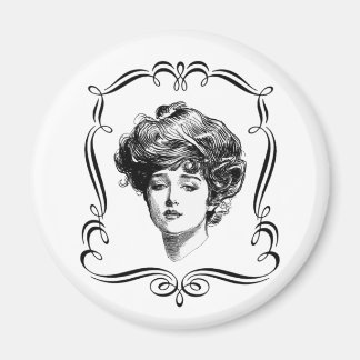 Imán Vintage Art Gibson Chica Magnet