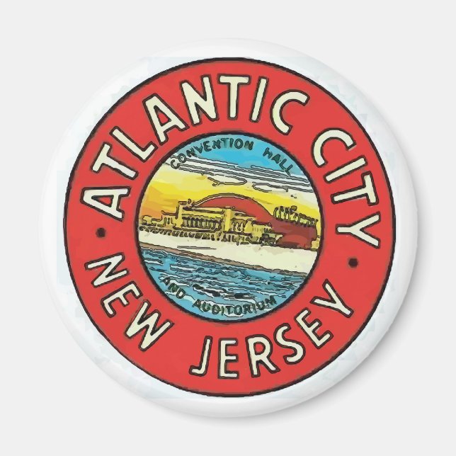 Imán Vintage Atlantic City NJ (Frente)
