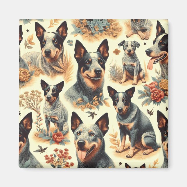 Imán Vintage Australian Cattle Seamless (Frente)