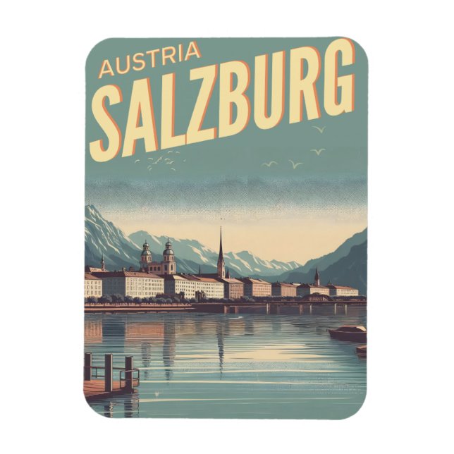 Imán Vintage Austria capital salzburgo (Vertical)