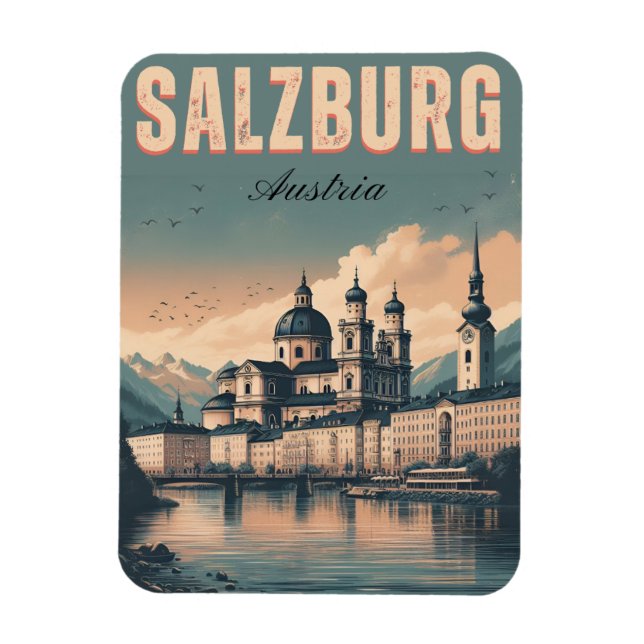 Imán Vintage Austria capital salzburgo (Vertical)