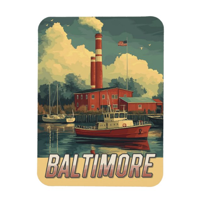 Imán Vintage Baltimore Maryland (Vertical)