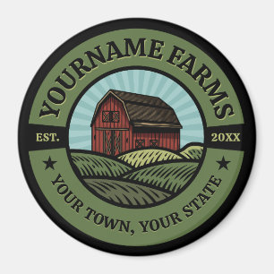 Imán Vintage Barn AÑADIR NOMBRE País Granjero Cultivo