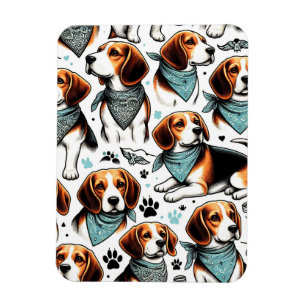 Imán Vintage Beagle Puppy Seamless