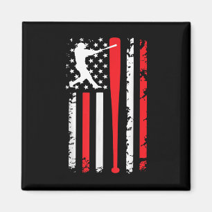 Imán Vintage Béisbol Americano Bandera Espíritus De Béi