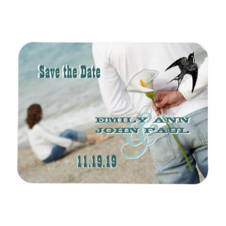 Imán Vintage Bird Your Photo Save the Date