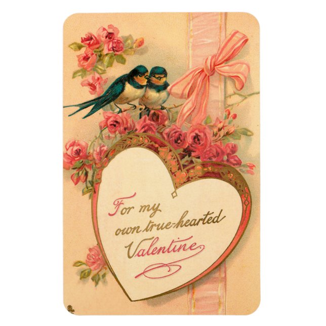 Imán Vintage Birds With Heart Magnet (Vertical)