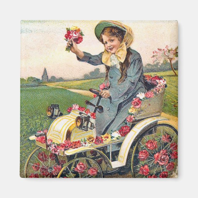 Imán Vintage Birthday Greeting (Frente)