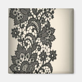 Imán Vintage black Lace beige Paris Fashion
