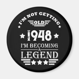 Imán Vintage blanco negro personalizado de 75 años