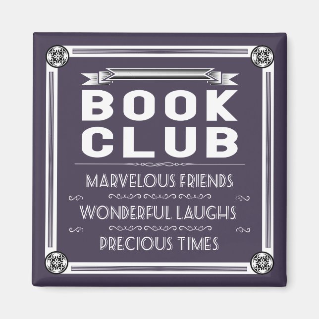 Imán Vintage Book Club Typography Purple (Frente)