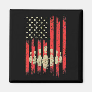 Imán Vintage Bowling American Bandera Bowling