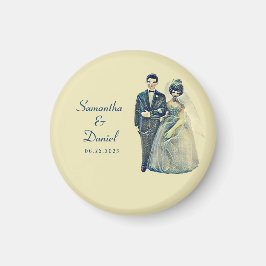Imán Vintage Bride Groom Wedding Save the Date
