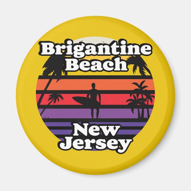 Imán Vintage Brigantine Beach New Jersey (Frente)