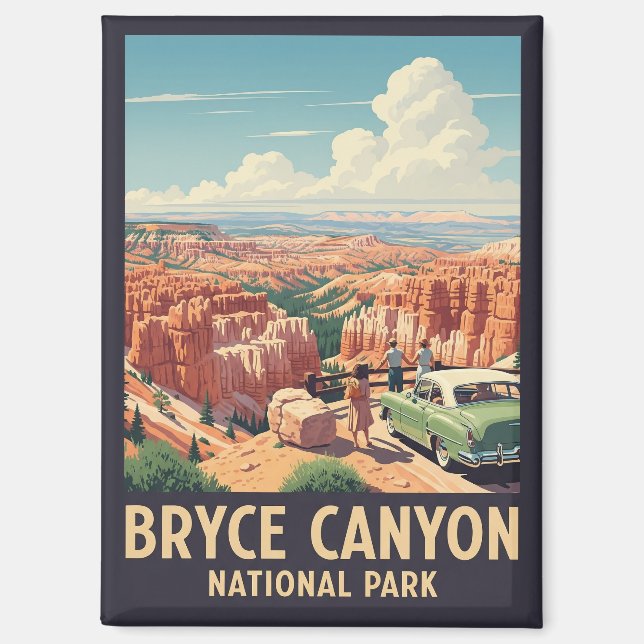 Imán Vintage Bryce Canyon Parque Nacional Utah (Anverso)