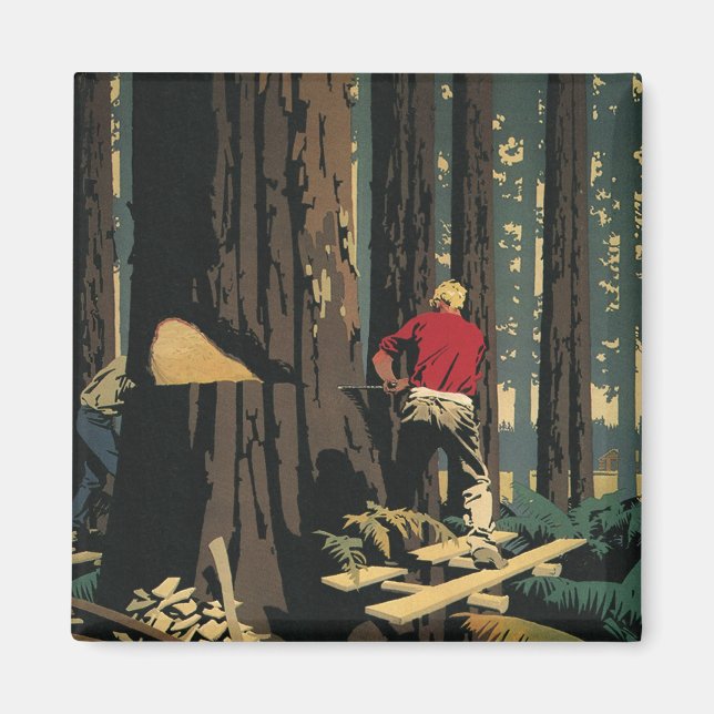Imán Vintage Business, Lumber Industry Redwood (Frente)