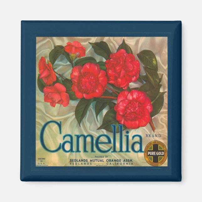 Imán Vintage Camellia Brand Magnet (Frente)