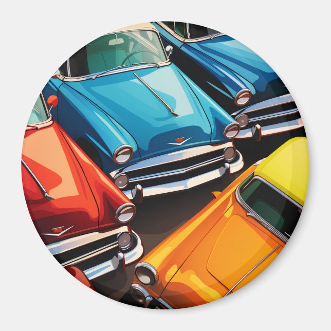 Imán Vintage Cars Pattern (Frente)